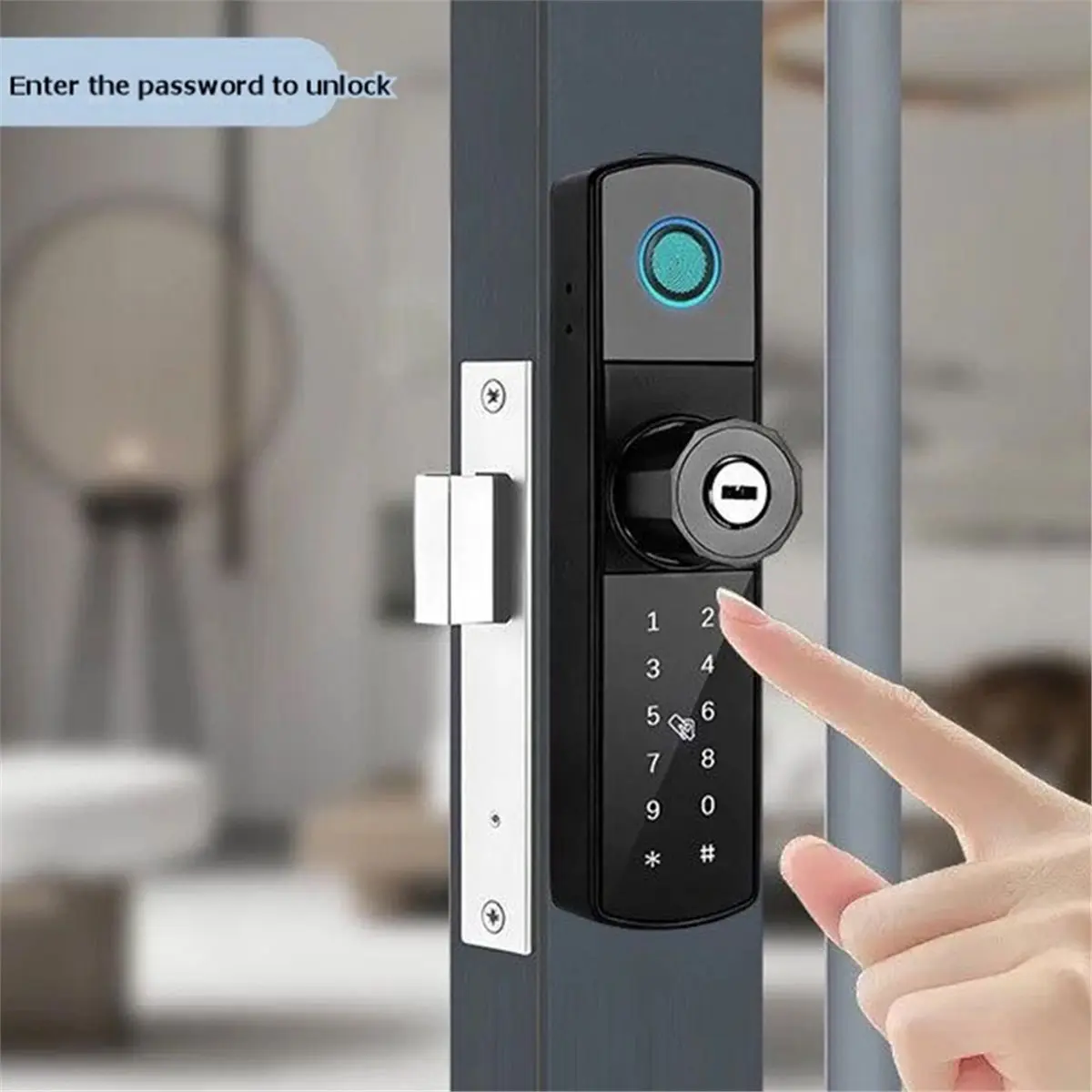 newA10R Smart Door Lock TT-Lock APP with Biometric Fingerprint Smart NFC Card Password Key Unlock No Drilling Required