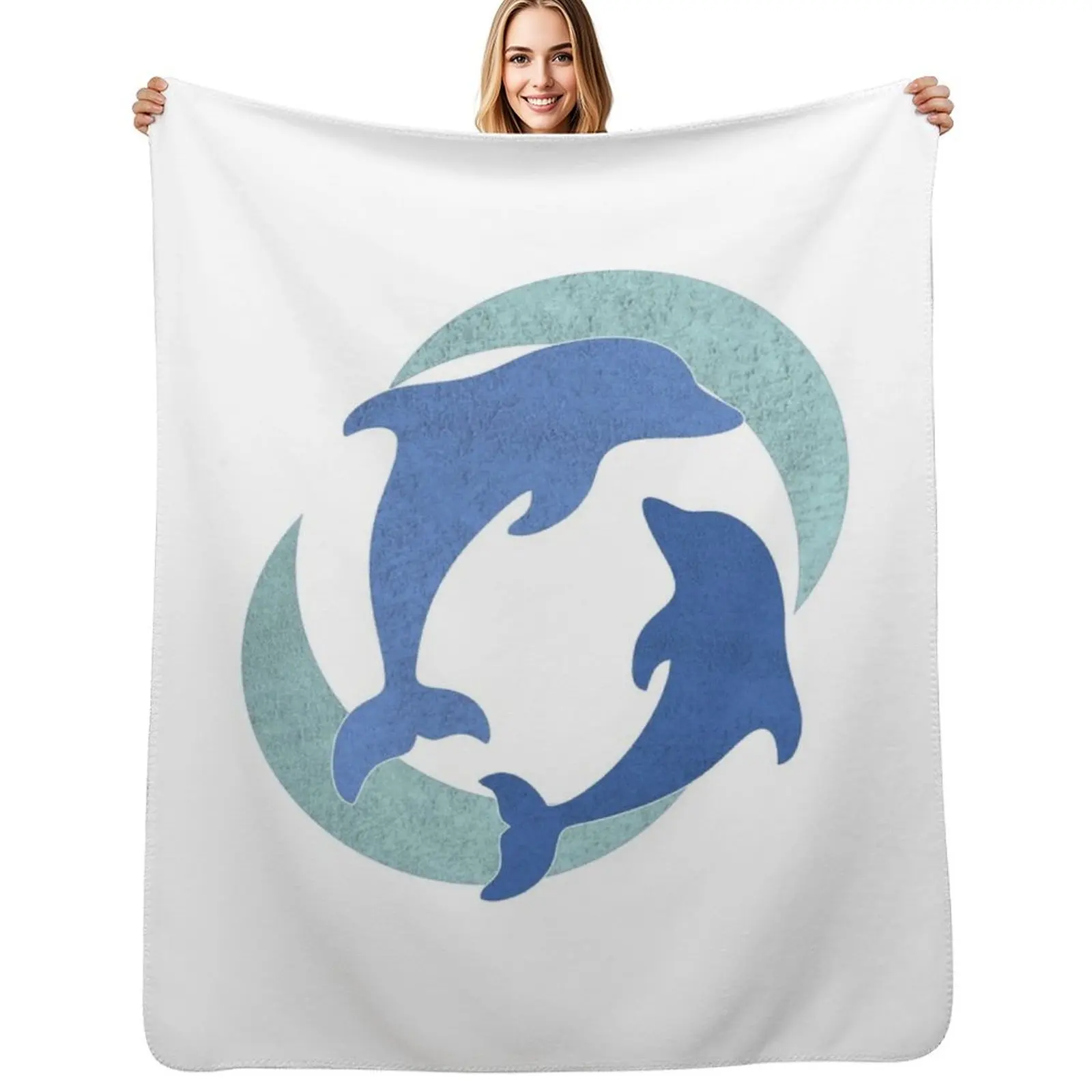 Beautiful dolphins Throw Blanket Soft Warm Blanket Gift for Men Women Adults