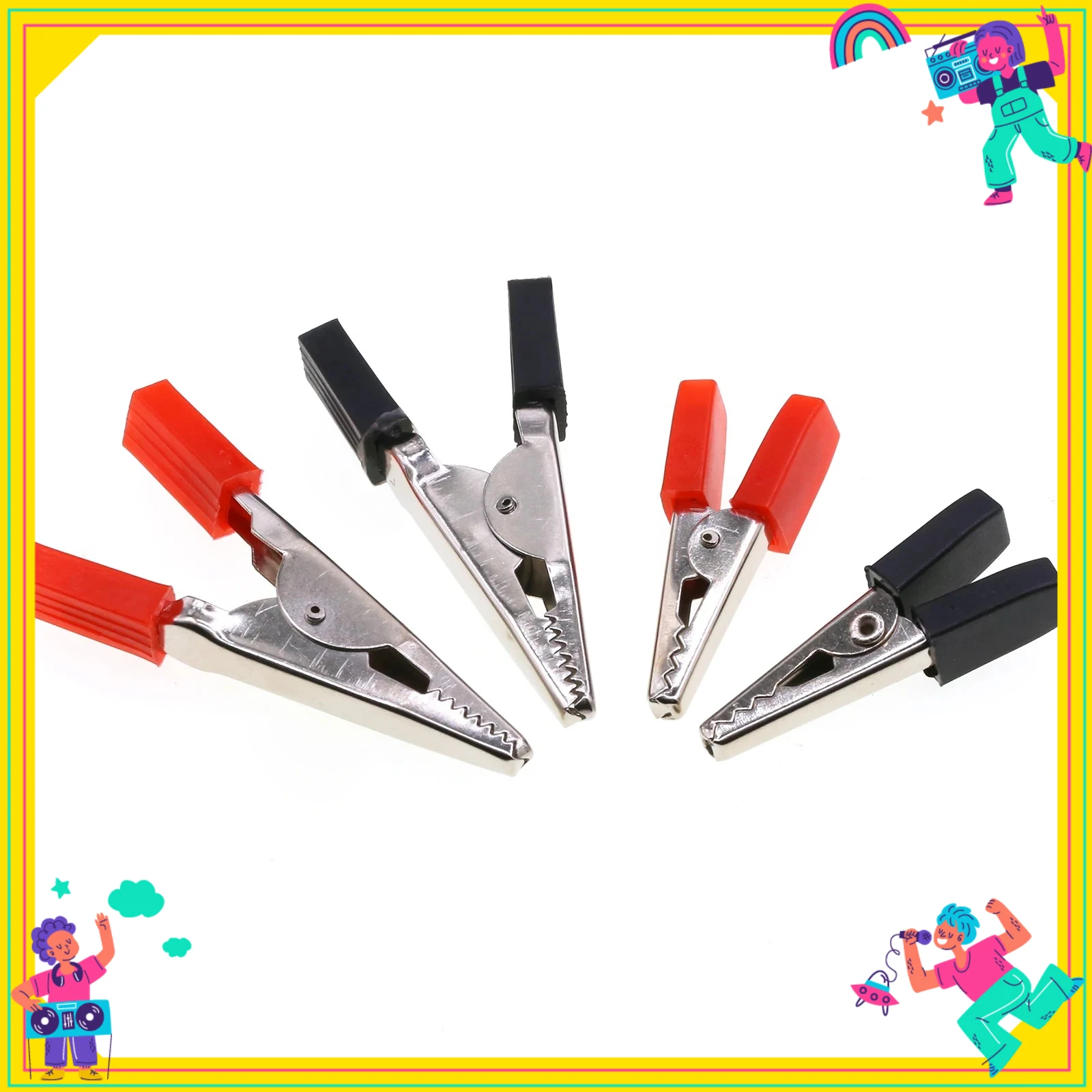 10PCS/lot 35mm/50mm Plastic Handle Test Probe Metal Alligator Clips Wire Connector Terminal Block Electric Connector Set