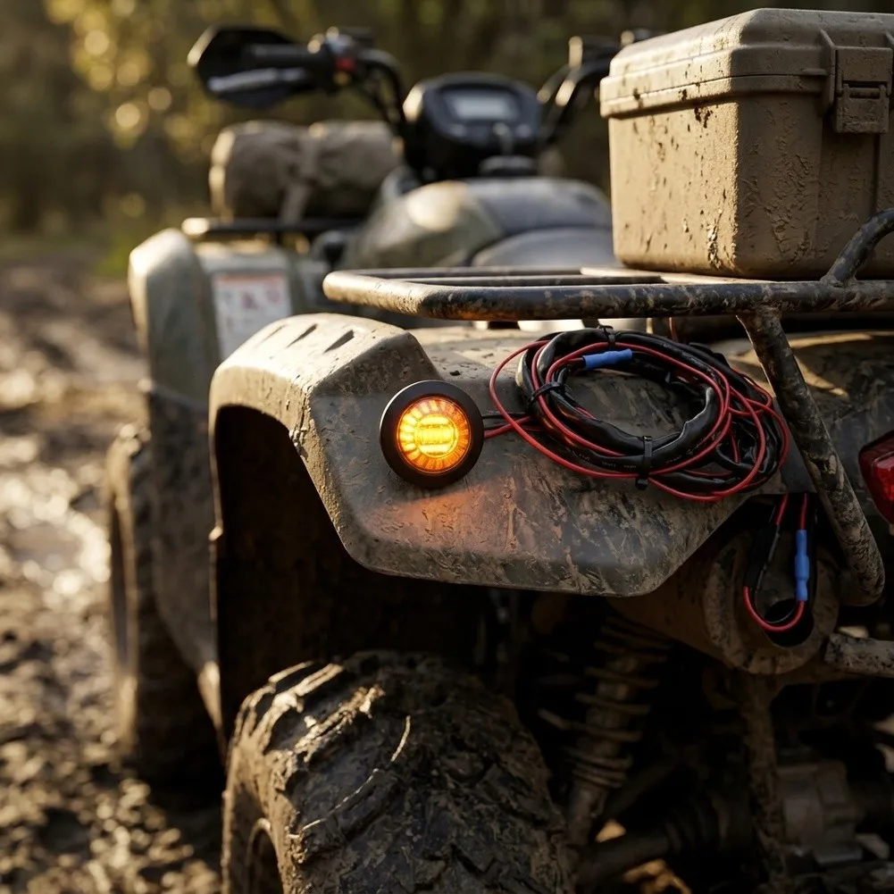 LED Turn Signal Wiring Harness Kit With Lights Rocker Switch For ATV UTV For Polaris For Ranger For Can Am For Commander Road