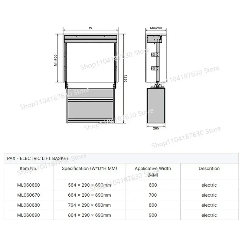 Hardware Kitchen Accessories Lift System Vertical Elevator Pull Down Shelf Electric Lift Kitchen Basket Storage