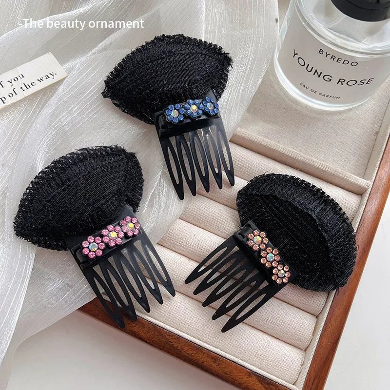 Rhinestone Invisible Fluffy Sponge Hair Clip Front Volume Base Puff Cushion Hairs Clips Bun Hair Styling Tool Women Hair Hairpin