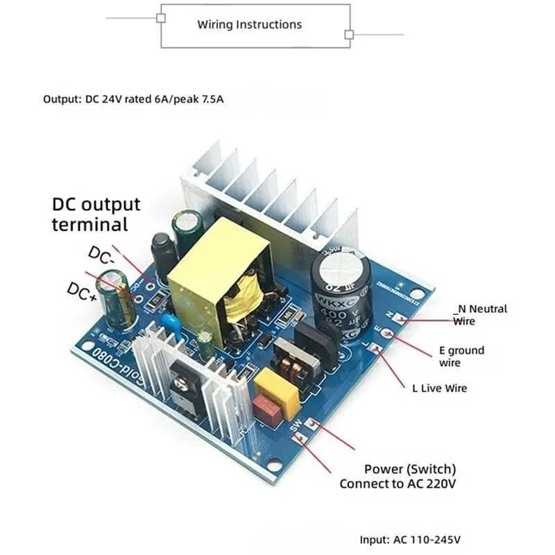 M11K-T12 150W Soldering Station Power Supply Board High Power Module AC-DC Isolated Step Down AC220V To DC24V 6A