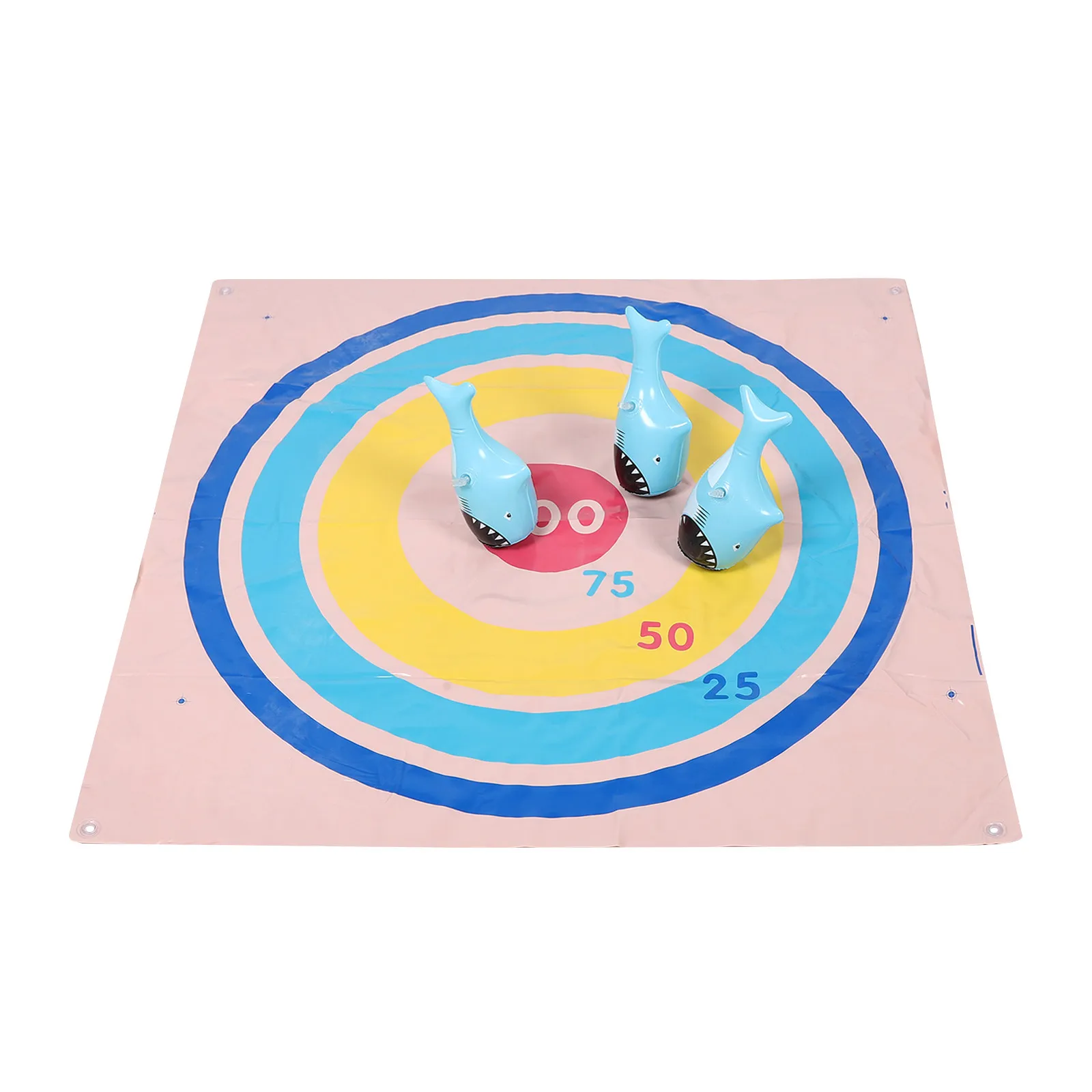 1Set Shark Bean Bag Toss Game Portable Outdoor Scoring Mat for Kids Summer Beach Party Backyard Lawn Games Family view 5