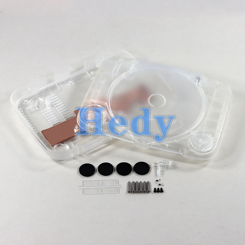 Estojo transparente transparente para PlayStation, PS1 Shell, console de jogos PSX com parafusos, conjunto completo, 5 peças