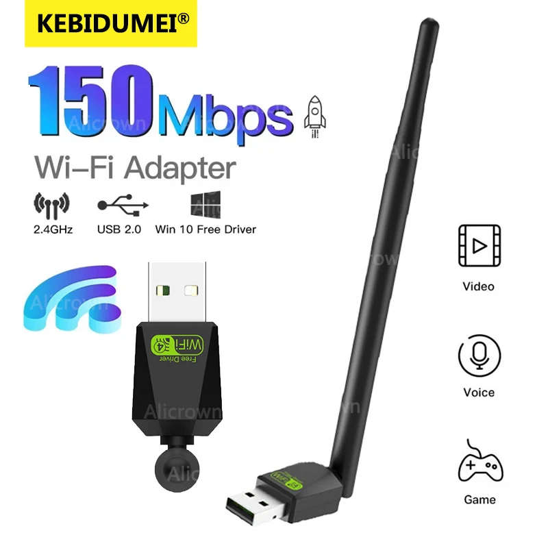 

150 Мбит/с Wi-Fi адаптер Беспроводная сетевая карта MT7601 5dbi USB Wi-Fi адаптер LAN Wi-Fi приемник антенна 802.11n для ПК Windows