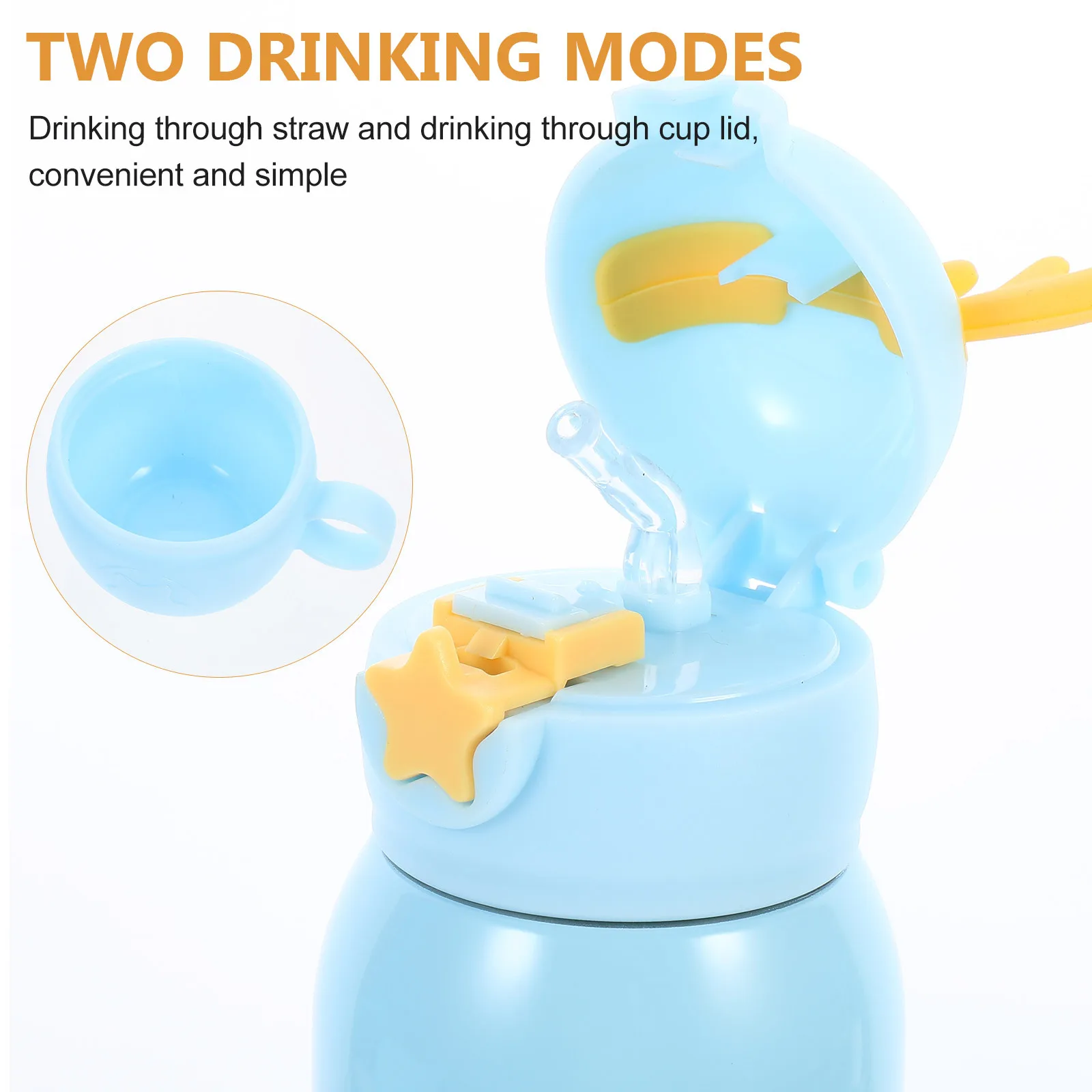 

1Pcs Cartoon Antler Stainless Steel Insulation Cup Vacuum Straw Leak Proof Portable Kids Water Bottle Student Use