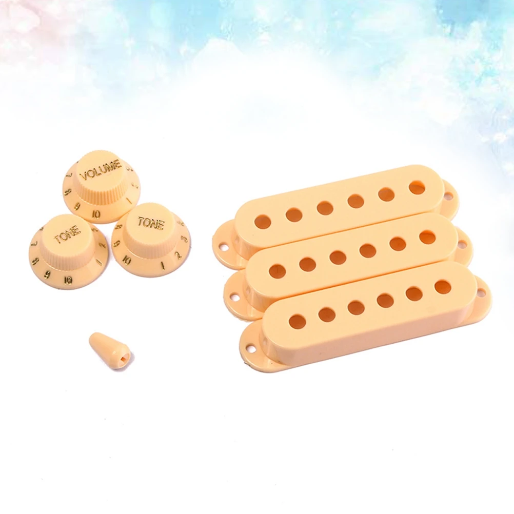 3 قطعة 48/50/52 مللي متر الغيتار لاقط يغطي مجموعة ل لفائف واحدة لاقط يغطي استبدال Abs البلاستيك البيج الكهربائية