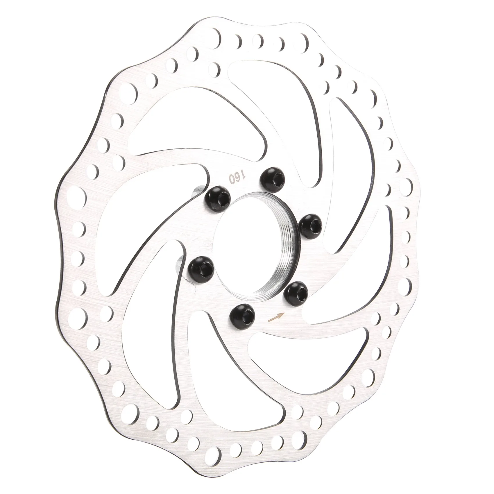 Bike Brake Disc Rotor 160mm Stainless Steel Road Bike Disc Brake Accessories with 48mm Flange Diagonal Hole