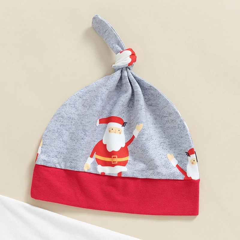 

Infant Boys Holiday 3-Piece Outfit with Long Sleeve Letter Print Bodysuit Santa Claus Print Pants and Matching Hat Set for