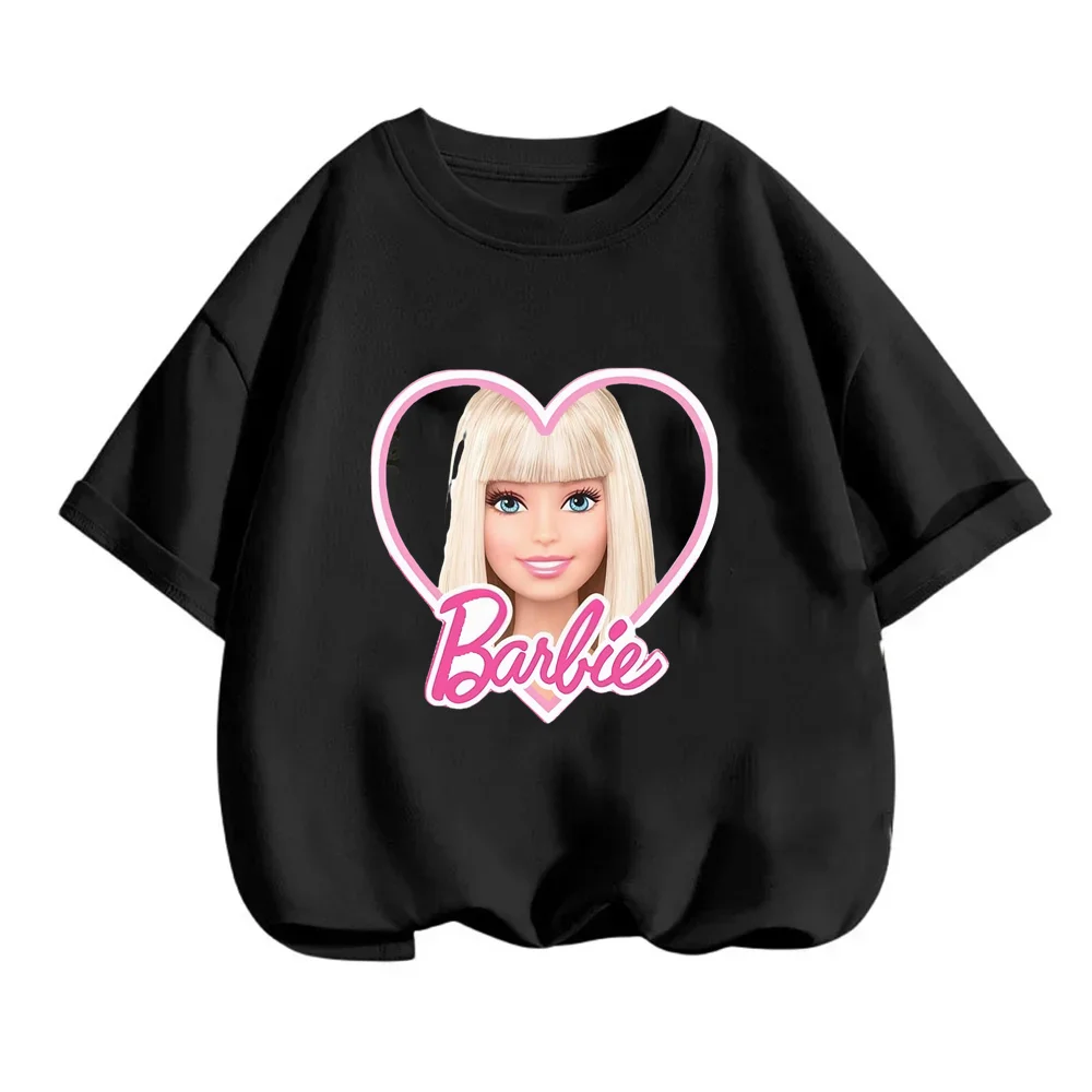 Funny Barbie Cotton Print T Shirt For Girls Fashion O-neck Short Sleeve Tops Summer Hot Sale Female Clothing Street Trend Tees