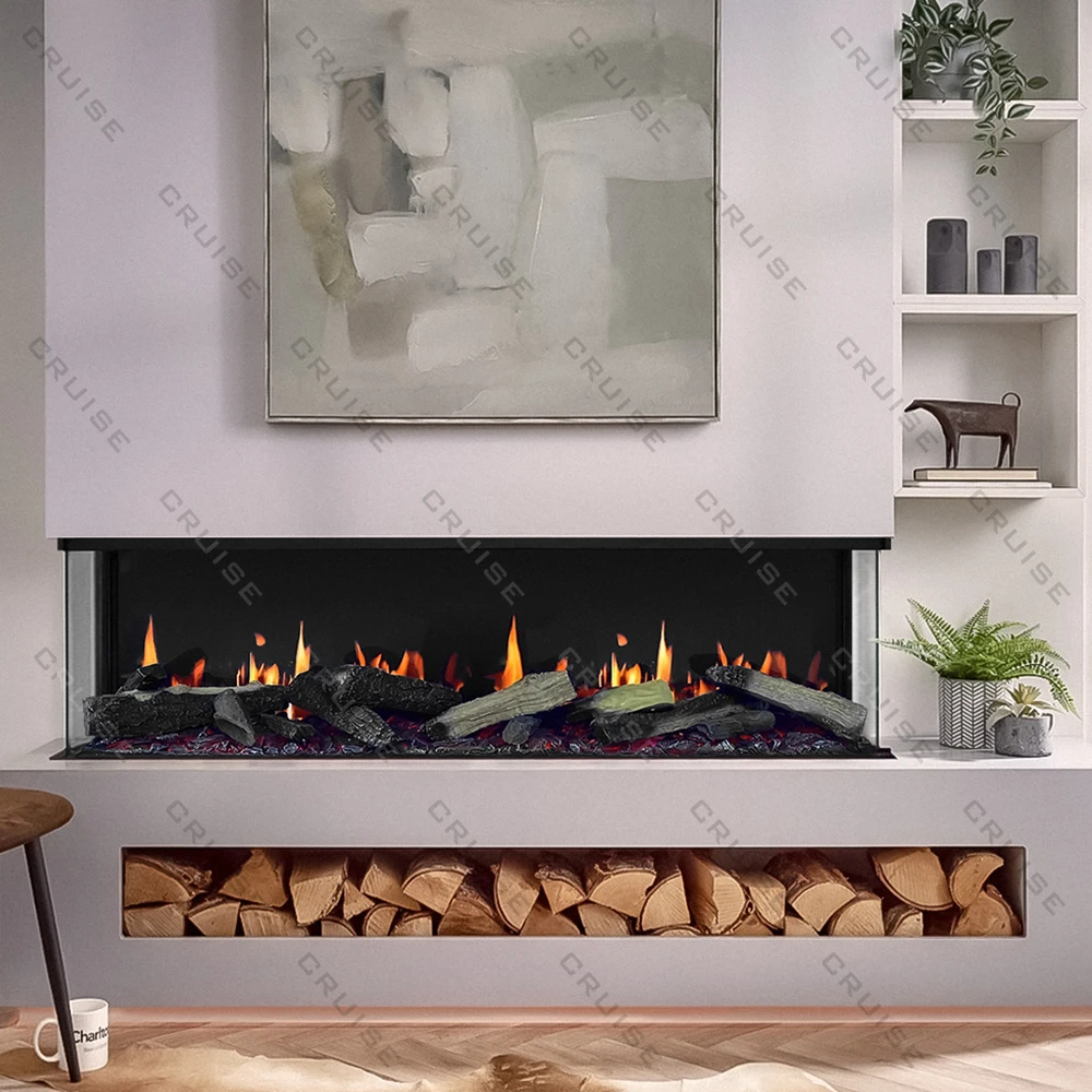 High-End Intelligent Remote Control 640mm Holographic LCD Electric Fireplace New Design for Household and Hotel Use