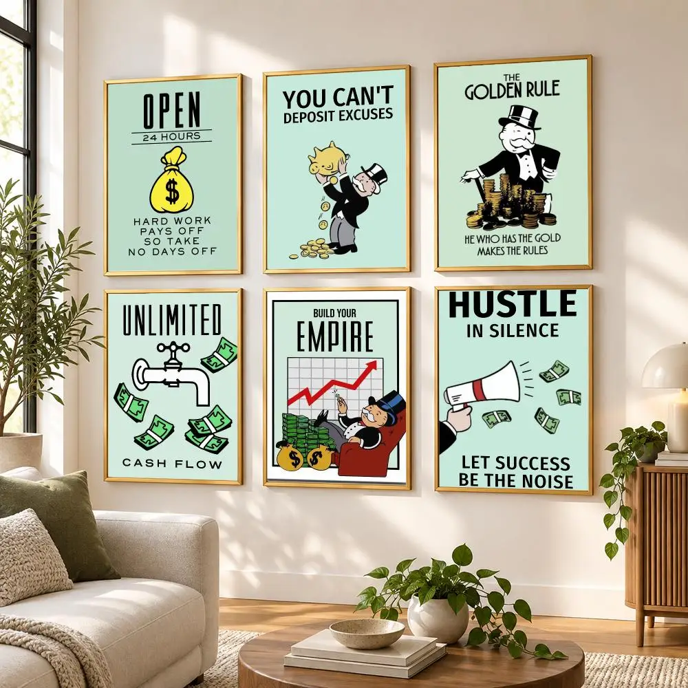 Monopoly  Millionaire Money Poster HD art sticky wall waterproof home living room bedroom bar aesthetic decoration - view 2