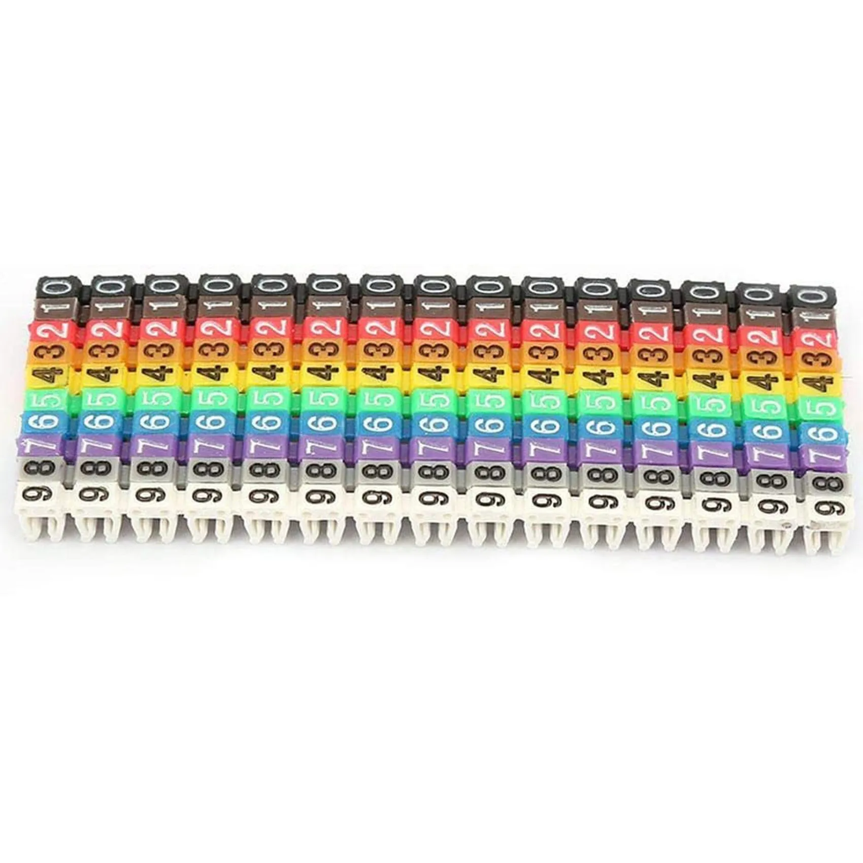 Réinitialisation-on String Cable Marker Boxed Plastic Number Wire Label Tube Set Document Cable Marker (150PCs KCM-1.5MM)
