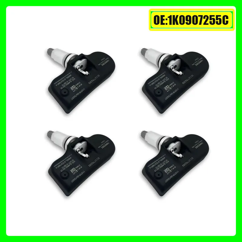 1K0907255C TPMS Tire Pressure Monitor System Sensor 4PCS For Audi A3 A4 A5 Quattro S5 SQ5 Volkswagen Golf GTi Tiguan Passat R32