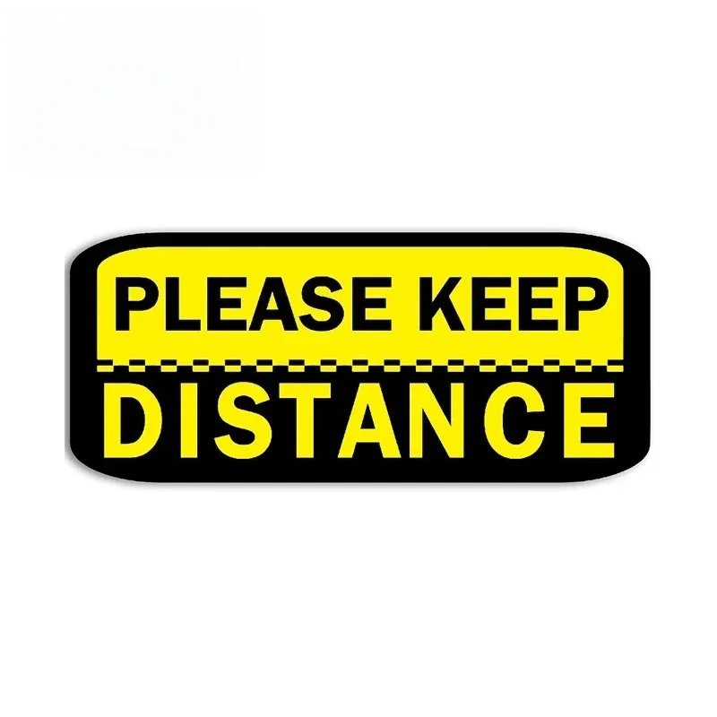 1Pc 2D Flat Please Keep Distance Vinyl Sticker, Waterproof UV Resistant Decal for Truck Motorcycle Caravan, Holiday Gift