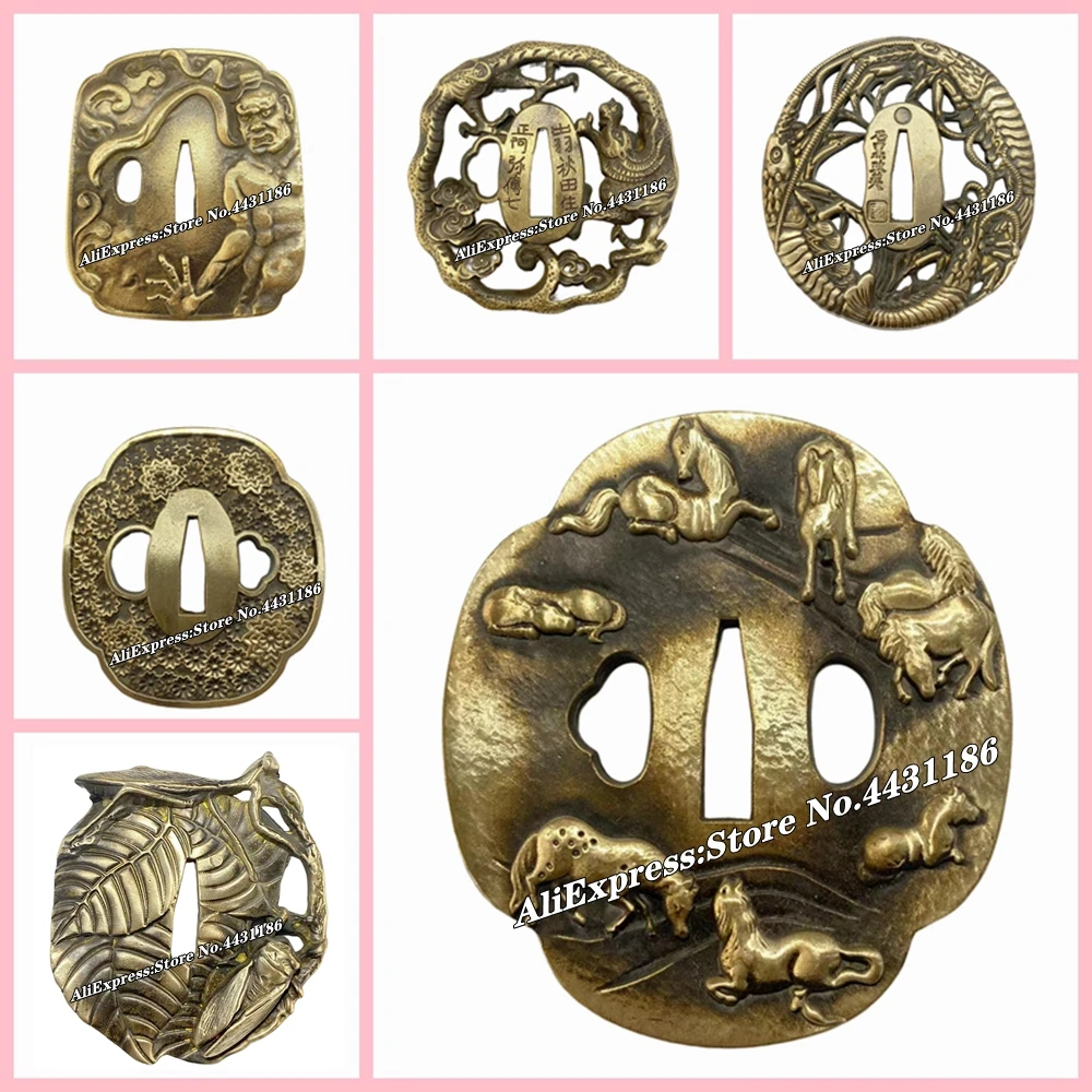 17 Style To Choose Brass Tsuba Fittings For Japanese Samurai Katana/Wakizashi/Tanto Sword Hand-Guard Accessory