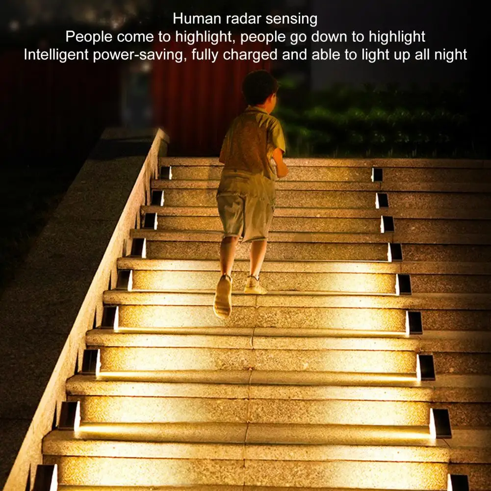 Solar Step Light Super Bright Auto On/Off Rechargeable IP68 Waterproof Solar Light Outdoor Solar-powered Deck Light