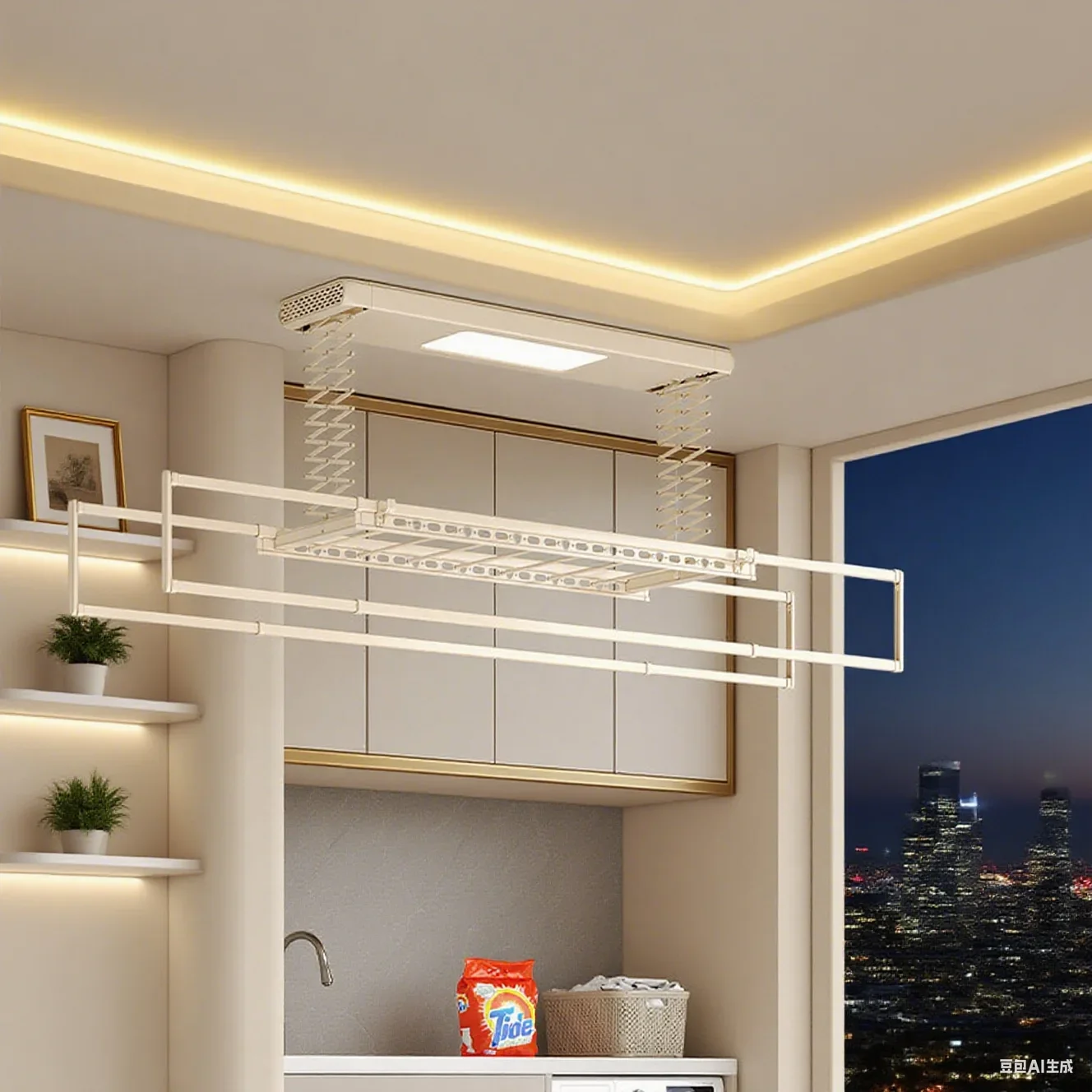 

Ultra-Thin Integrated Balcony Ceiling Drying Rack with Voice-Activated Smart Operation