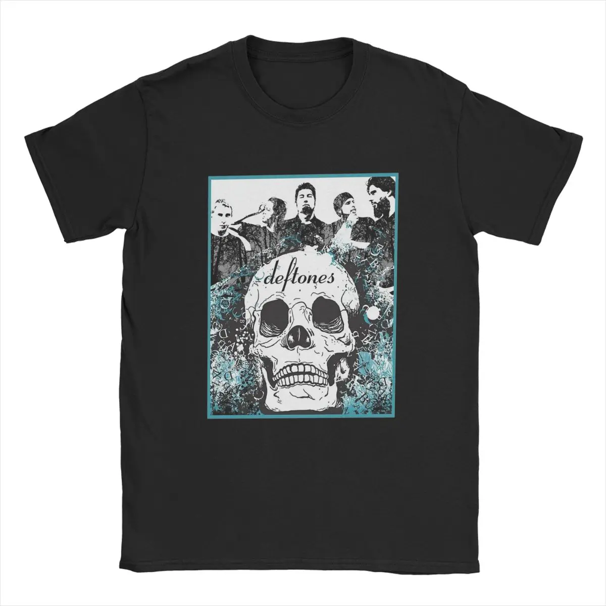 Horror Deftones Skull Punk Hip Hop T-Shirts Men Gothic Vintage Pure Cotton Tee Crew Neck Short Sleeve T Shirts Plus Size Tops