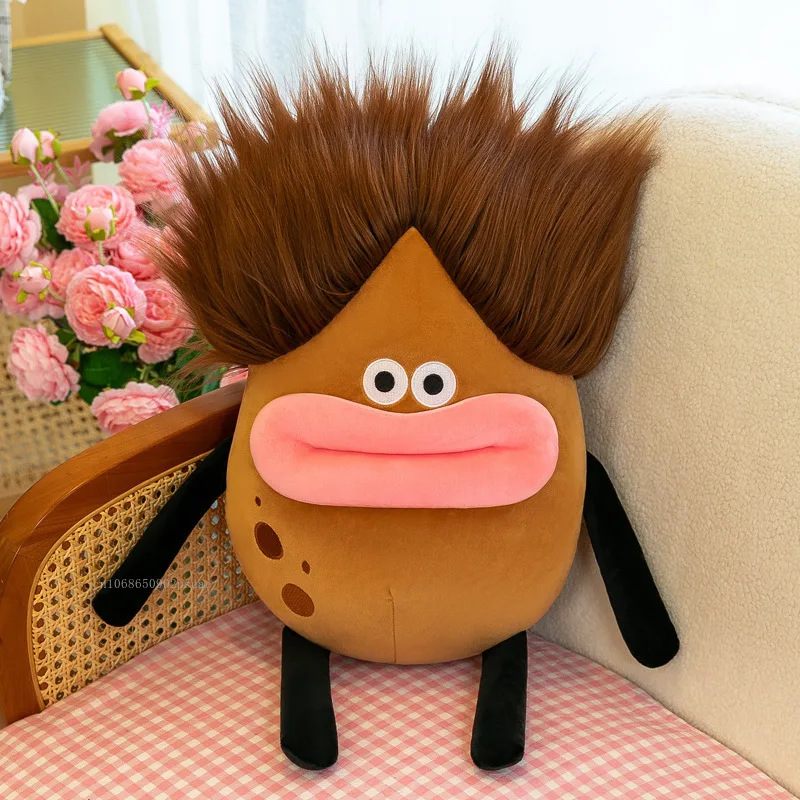 30-50CM divertido pelo frito patatas juguete DIY estilo muñecas súper suaves decoración del hogar llavero de felpa boca grande regalos de cumpleaños 1 Uds felpa