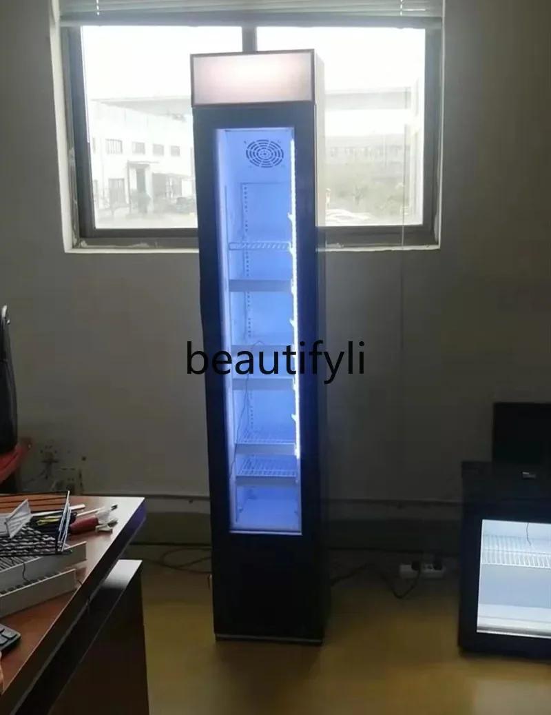 A61 باب زجاجي فريزر ثلاجة صغيرة عرض الآيس كريم الصغيرة خزانة دوريان التجارية خزانة الشاي #5