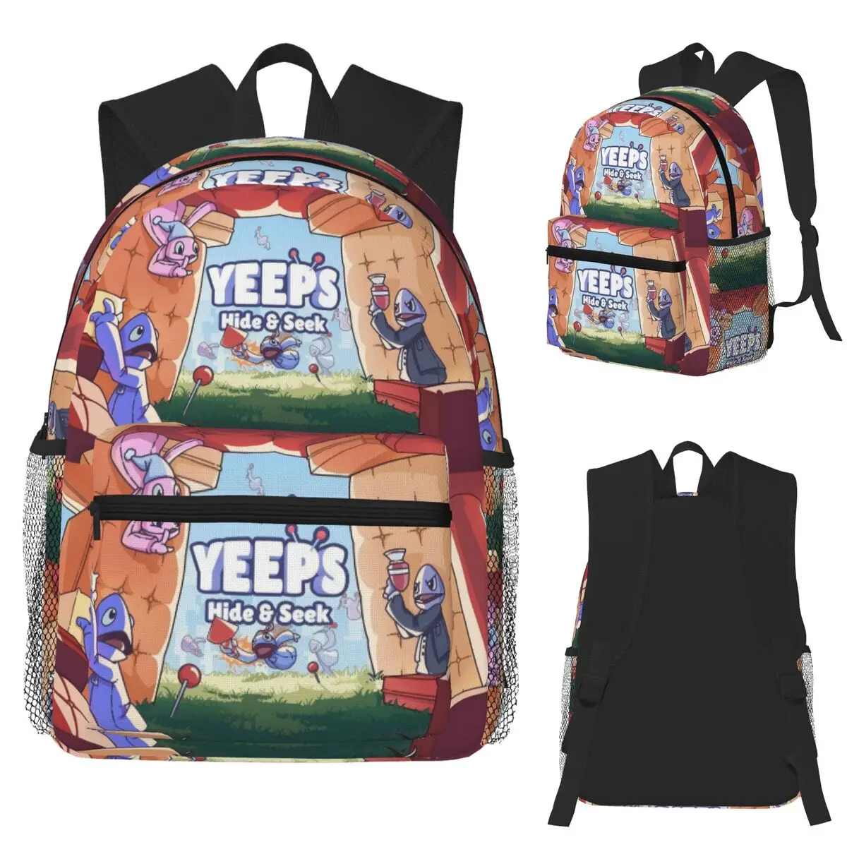 

Yeeps Hide And Seek Student Backpack School Bag Hiking Travel Daypack for Boys Girls Fashion Bookbag Shoulder Bags