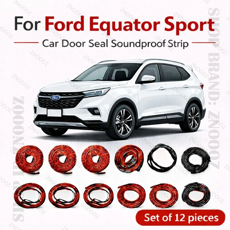 

Для Ford Equator Sport: Комплект из 12 шт. двухслойных резиновых уплотнителей для дверей автомобиля (шумоизоляция, защита от пыли и воды)