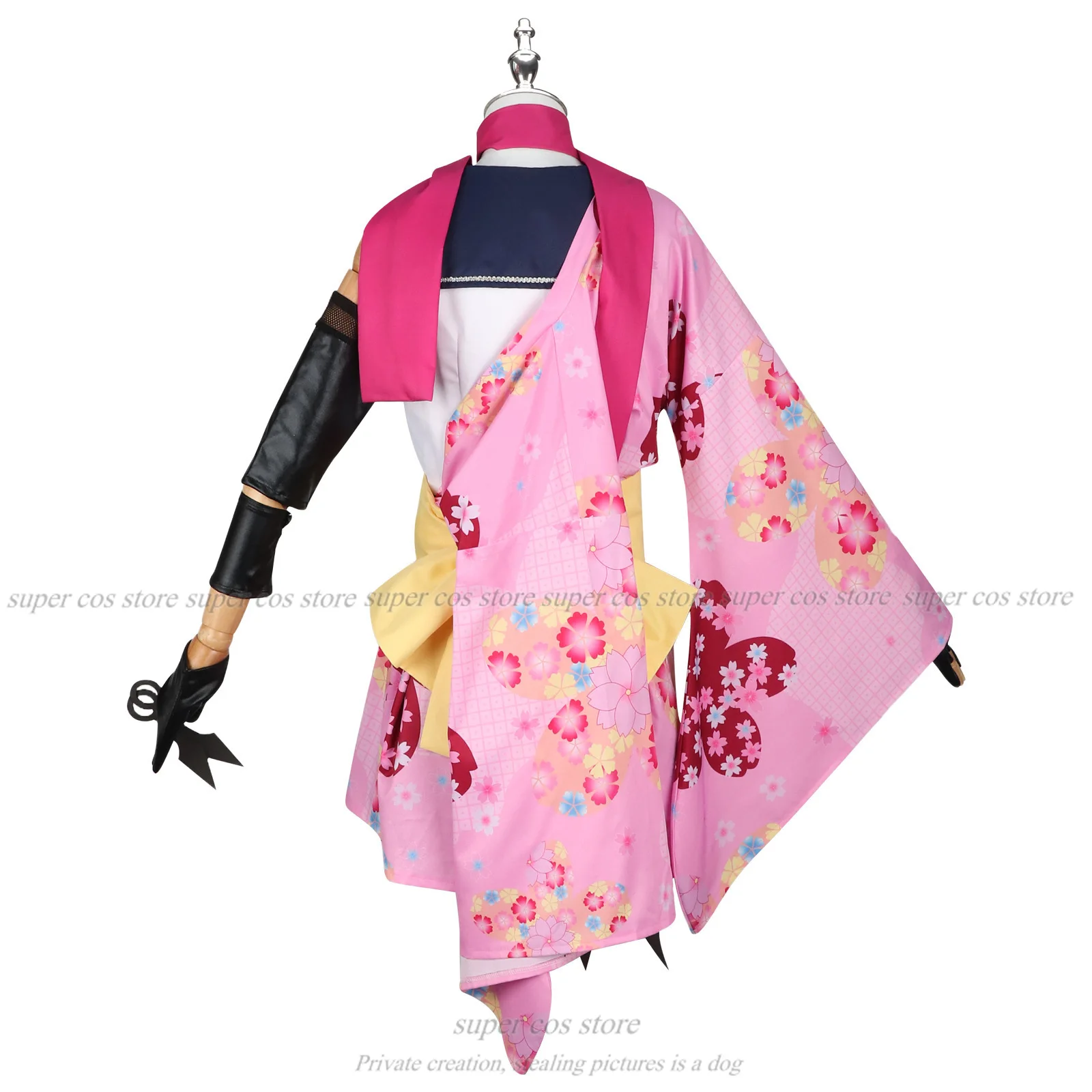 Game Blue Archive Cosplay Kuda Izuna Cosplay Costume Lovely Printed Kimono Uniform Wig Halo Women Halloween Party RolePlay Suit