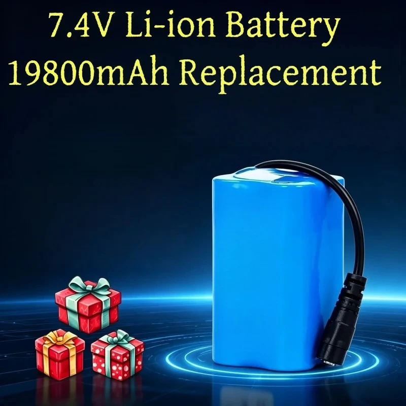 

7.4V 12000mAh Li-ion Rechargeable Battery for T188 T888 2011-5 V007 C18 H18, High Power for RC Fishing Boat Remote Control Boat