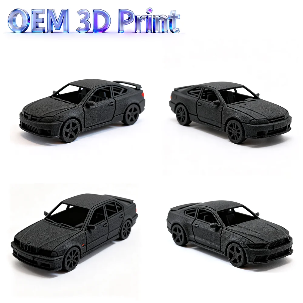 Custom Plastic 3D Printing Services Micro Car Prototyping FDM Technology STL Files Plastic Resin Metal Printing Black Parts