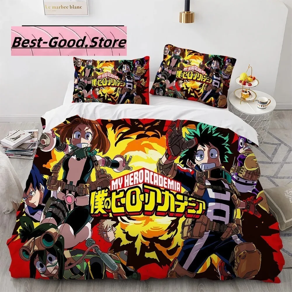 

3D Print Anime My Hero Academia Bedding Set Boys Girls Twin Queen King Size Duvet Cover Pillowcase Bed boys Adult Bedroom