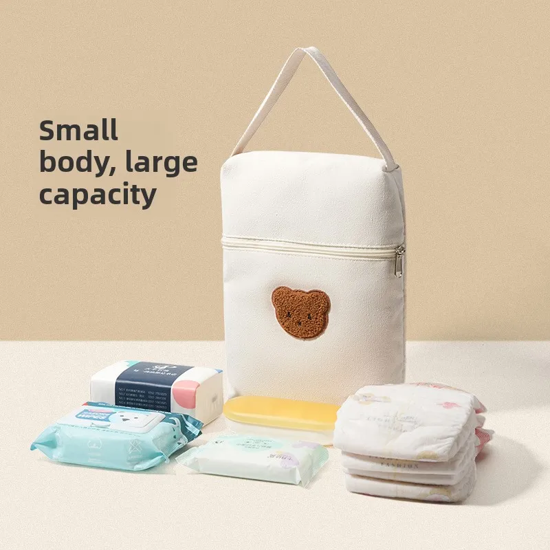

Индивидуальное имя, штабелируемые детские подгузники, большая вместительная водонепроницаемая парусиновая легкая сумка для подгузников для путешествий, родителей без помощи рук
