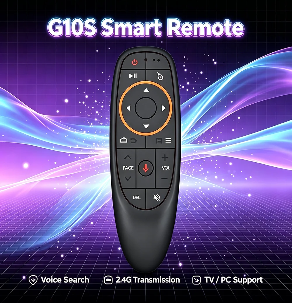 G10S Wireless Gyro Voice Air Mouse Remote Multi Device Compatible Fit H96 X96 HK1 Q5 Series Android Media Box