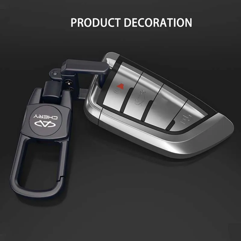 Car Metal Key Chain keychain Pendant Leather Ring Key Case For CHERY TIGGO 8 7 9 5 Pro QQ6 QQ FX EV Arrizo 6 8 Accessories 2024