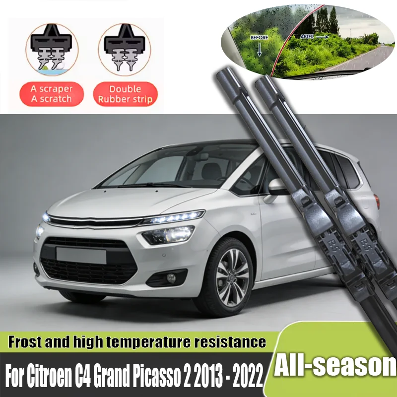 Wiper LHD Front Wiper Blades For Citroen C4 Grand Picasso 2 2013 - 2022 Windshield Windscreen Window 30+30 Accessories