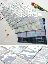 2024 new Building Materials Magic Crystal glass mosaic swimming pool tile restaurant bathroom kitchen background wall blue