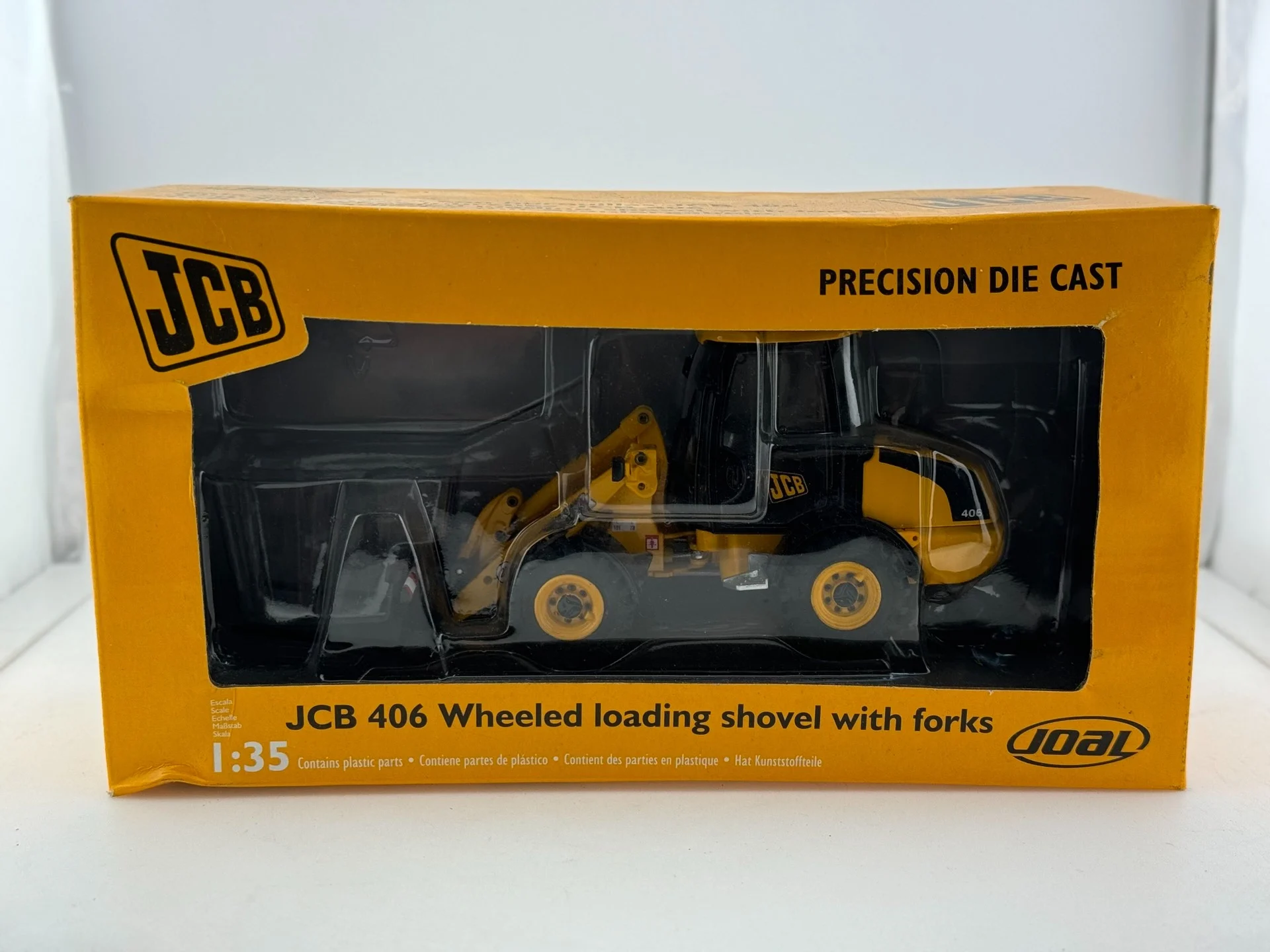 دييكاست JOAL 1/35 مقياس JCB 406 متشعب عجلة نقل مجرفة سبيكة سيارة نموذج تحصيل لعبة هدية تذكارية عرض حلية