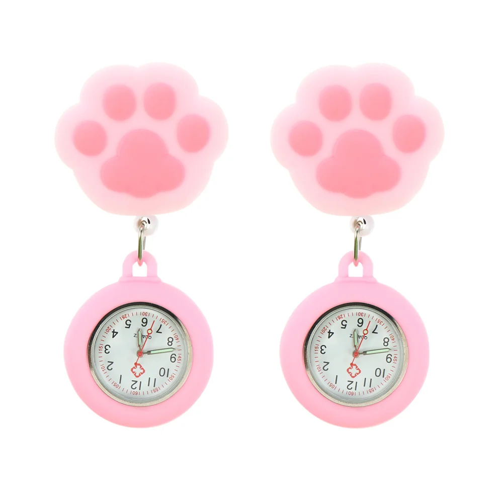 2 قطعة ساعة ممرضة قوية على شكل مخلب قطة تصميم فريد من نوعه مقاس متوسط سهلة القراءة هدية متينة لعمال الرعاية الصحية ساعة ممرضة