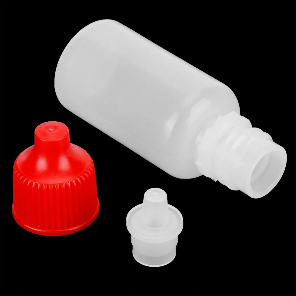 50pcs 3-100ml Empty Translucent Squeezable Eye Liquid Dropper Container with Red Cap Refillable Essential Oil Bottle Wholesale