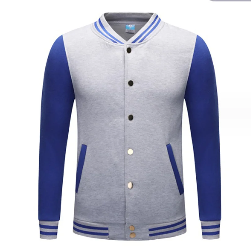 METAL BUTTON Team Uniform College Women Men Varsity Baseball Jacket Letterman Coat Girl Boy Maroon Red Navy Blue