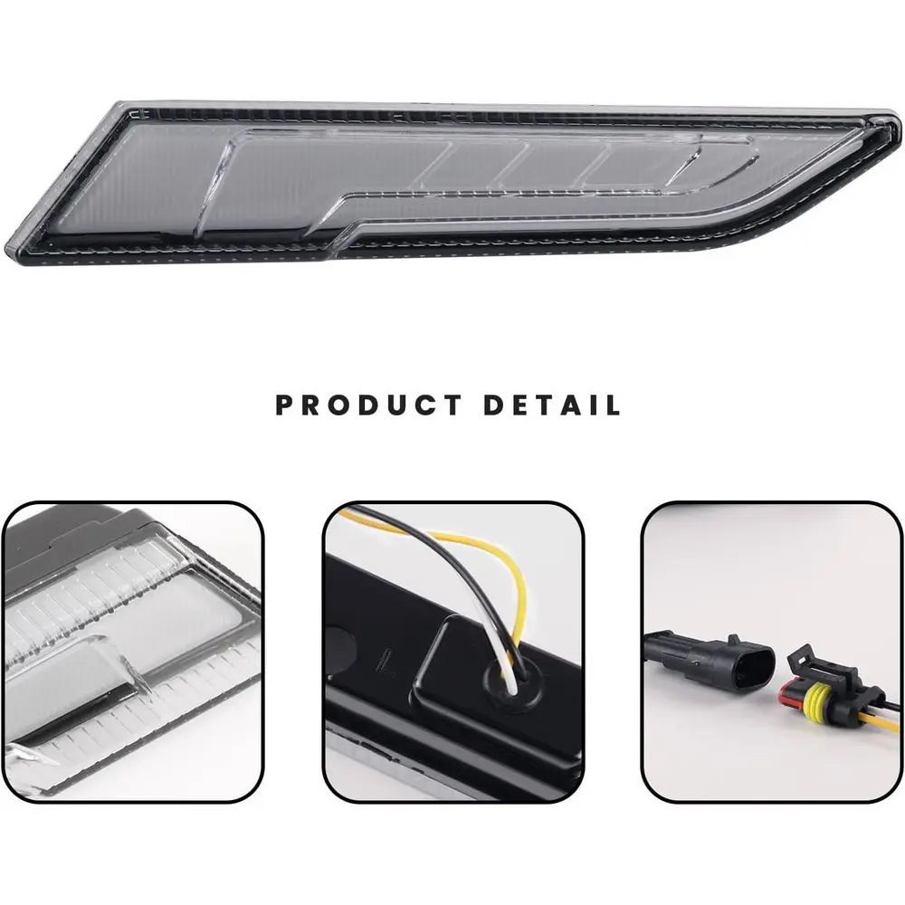 مجموعة إضاءة لوحة اللكنة LED لـ Polaris Slingshot، أضواء القيادة ذات اللوحة السفلية باللون الأبيض DRL Yellow Turn Light لـ Polaris Slingshot S