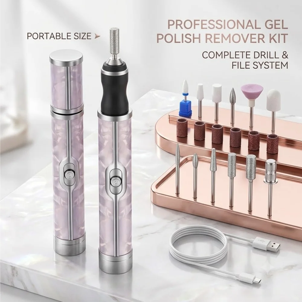Professional Manicure Station: Portable Acetone Nail Steamer & Electric Sander Kit for Acrylic Gel Polish Removal Cleaner Tools