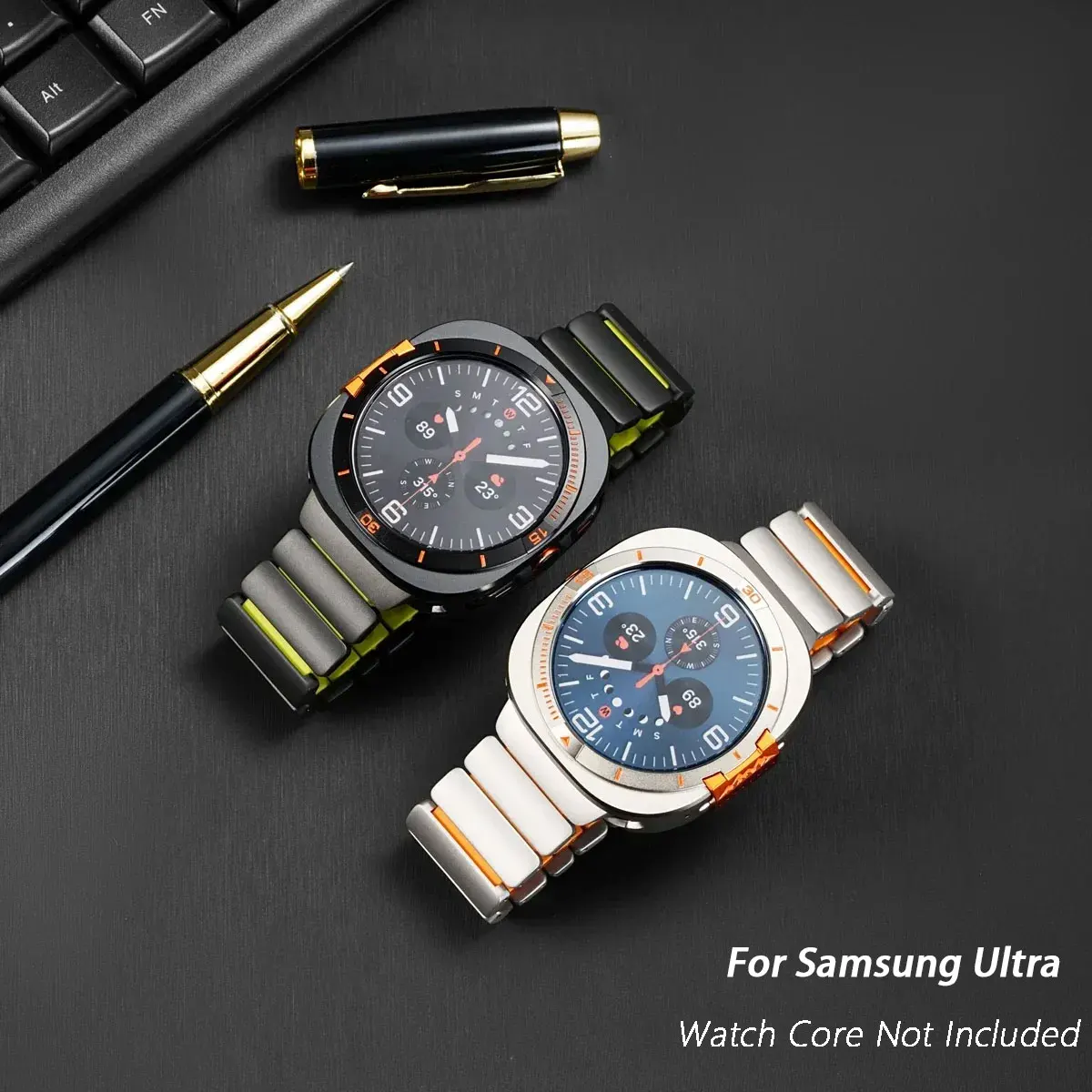 Magnetic Bracelet Titanium Strap+Metal Protector Case for Samsung Galaxy Watch Ultra 47mm for Galaxy Watch Ultra 47mm