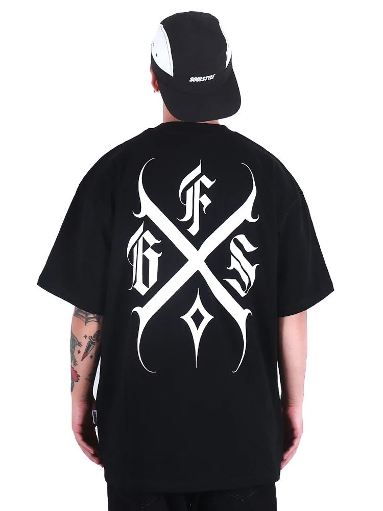 

Original FBS 23SS Hip Hop Street Dance Tattoo Loose Fit round Neck Short Sleeve T-Shirt Youth Casual Cotton Sweatshirt
