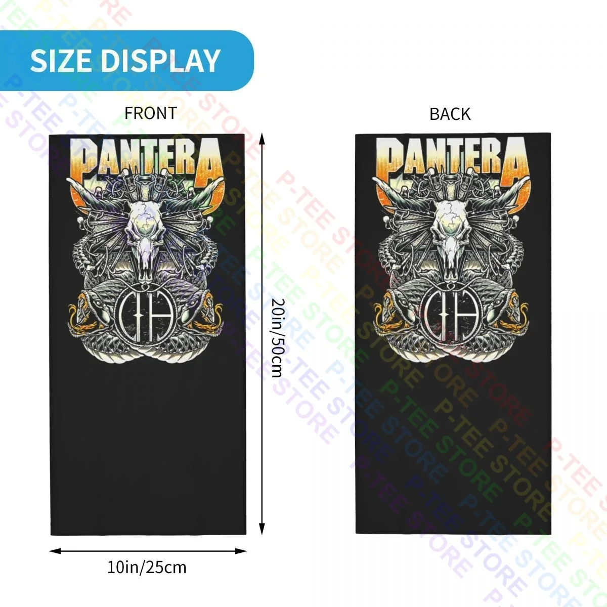 Pantera Fanart Tribute To Dimebag Darrel Phil Anselmo Vinnie Paul Rex Brown Neck Gaiter Bandana Scarf Face Mask Unisex