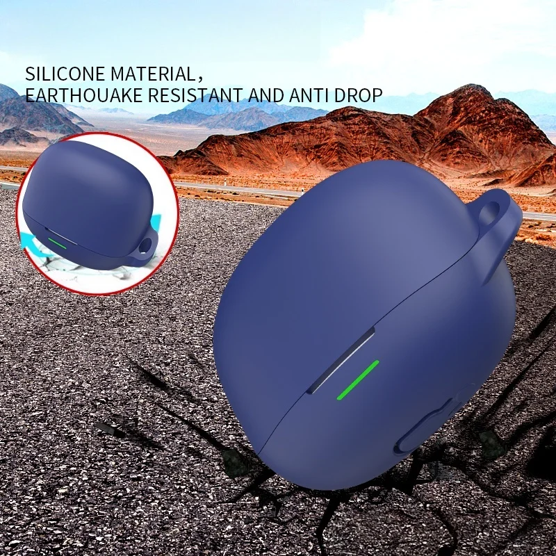 For QCY MeloBuds N65 Earphone Protective Cover Silicone Shock Absorbing Anti-Scratch Wireless Headphone Case With Hook