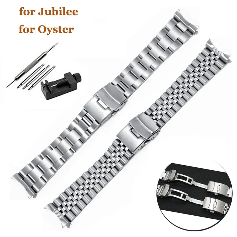 Für seiko skx007 skx009 massives Edelstahl armband 20mm 22mm Herren sport armband für Jubiläums armband mit gebogenem Ende für Austern