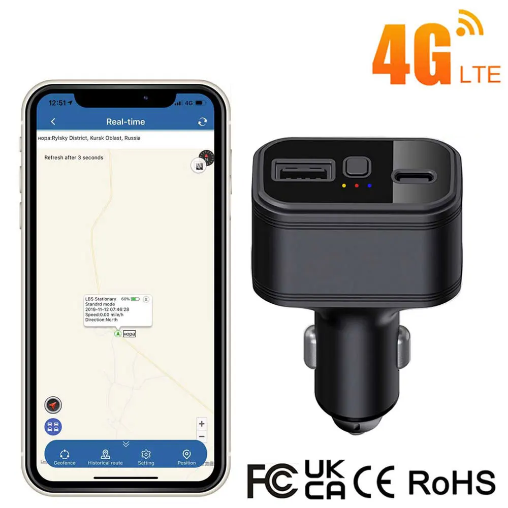 

Автомобильный трекер 4G, мини GPS-трекер, автомобильное зарядное устройство 4G, умный GPS-локатор типа C, устройство слежения с несколькими сигналами, бесплатное устройство слежения Web & APP