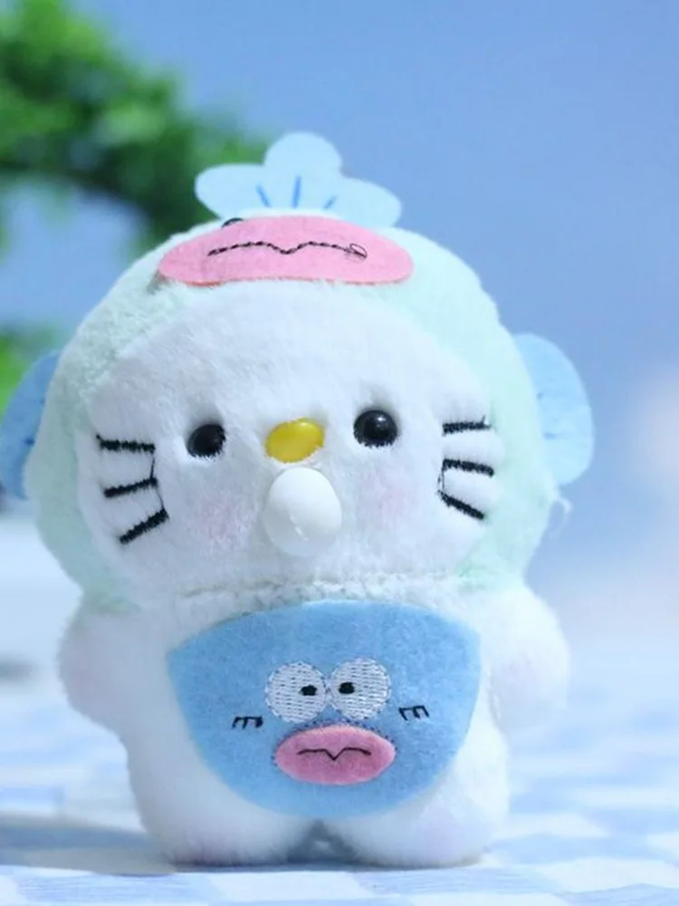 Sanrio Hellokitty lucu percikan gelembung memijat musik Kt kucing liontin mainan mewah boneka kucing kecil gantungan kunci boneka hadiah Natal